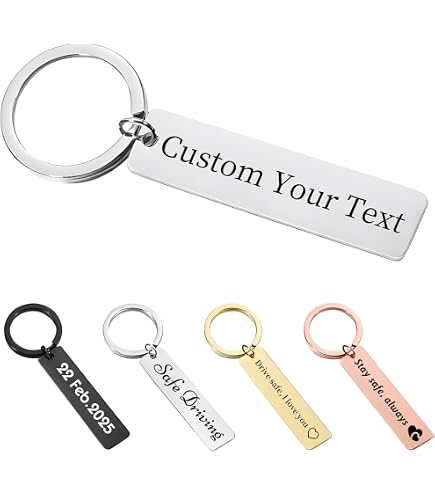 JUBOPE Custom Keychain - Personalized Engraved Name Keychain