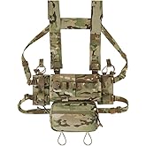 KRYDEX Micro Chest Rig with 5.56/7.62 Magazine Holder,Wing Pouches,Dangler Pouch,Fat Strap Shoulder Harness Set