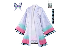 Haydory Women Kochou Shinobu/Agatsuma Zenitsu/Rengoku Kyoujurou Cloak Cosplay Costume Kimono Cape Robe Halloween Suit Adult