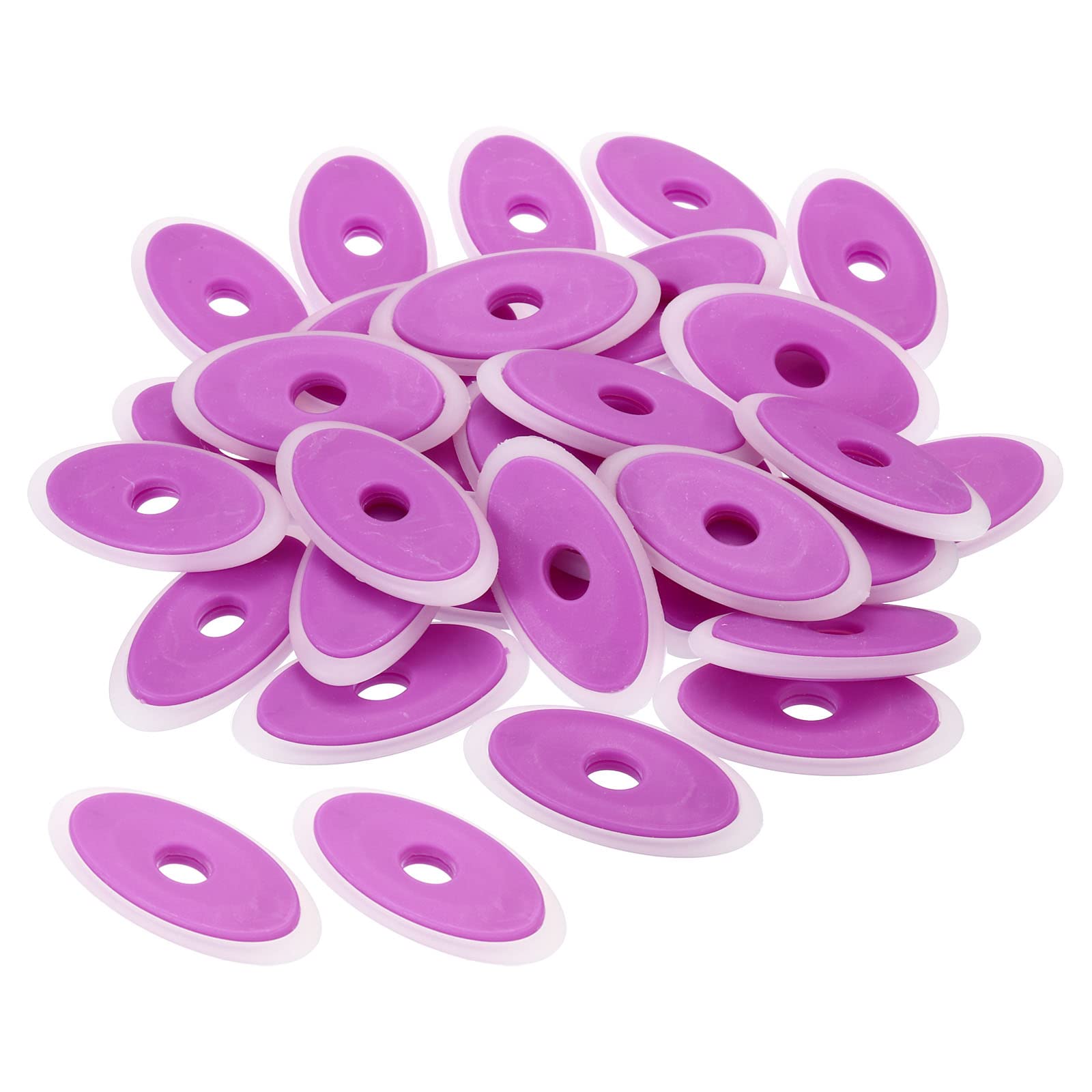 PATIKIL 4.7x2.4cm Erasable Pen Eraser, 30 Pack Oval Hollow Eraser for Art Office Classroom Purple