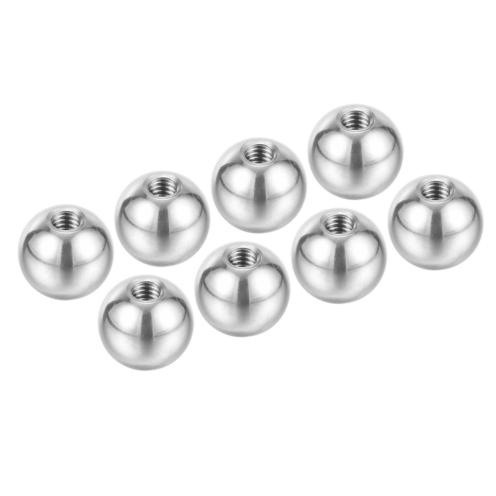 PATIKIL M4x12mm Ball Nuts Knob, 8 Pack Female Thread 304 Stainless Steel Round Blind Hole Screw Cap Cover for Lighting Machinery DIY Decoration, Silver