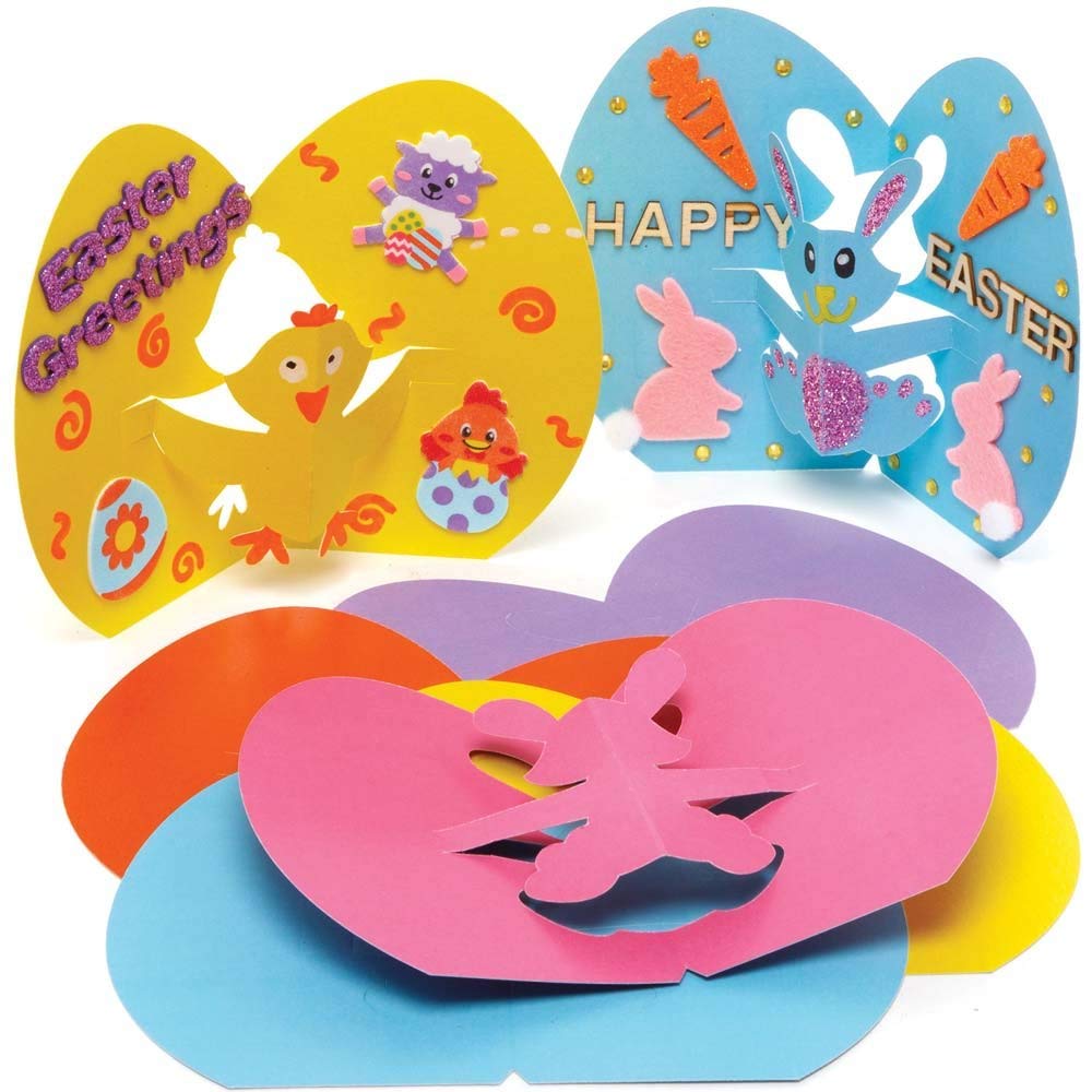 Baker Ross Chick & Bunny Pop Out Cards - Pack of 10, Easter Crafts for Kids (AX773) โ image 1