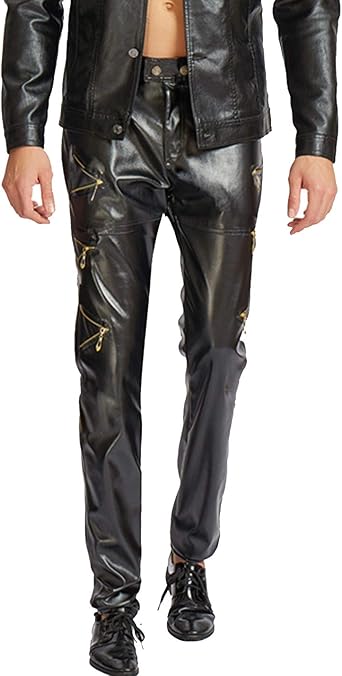 mens faux leather pants amazon