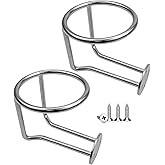 Boat Cup Holders 2 PCS, 316 Grade Stainless Steel Ringlike Water Drink Holder，Marine Cup Holders Mount Large Metal Outdoor Boat Cup Ring Holders for Drinks