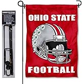 College Flags & Banners Co. Ohio State Buckeyes Helmet Garden Flag with Pole Stand Holder