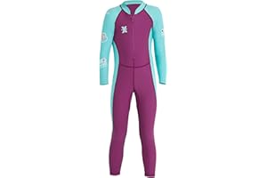AIWUHE Kid's Full Body Swimwear Boys&Girls One Piece Swimsuit Long-Sleeve Water Sports Rash Guard UPF 50+ Sunsuit Sets 2-8Y