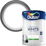 Dulux Silk Emulsion Paint Walls Ceilings Pure Brilliant White 5 Litres