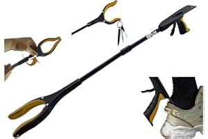 32 inch FDA Registered(3010288069) GrabRunner Reacher Grabber Tool with Strong Magnetic and Shoehorn (Gold Shoehorn)
