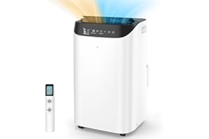 Humhold 14000 BTU Portable Air Conditioners with Heater, Remote Control, 4-in-1 Free Stand Smart Cooling AC Unit with Heating, Dehumidifier, Fan Mode for 550-700 sq.ft Room, Auto Swing,Timer, Black