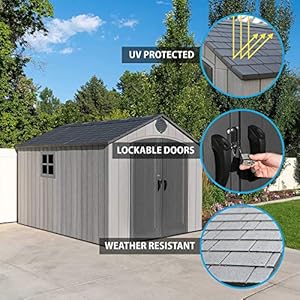 8 X 12 Plastic Storage Shed Lifetime Outdoor Garden Shed - ASTONSHEDSUK