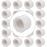 20PACK 3/4 Inch Female PVC Pipe End Cap 3/4 Inch Female Threaded Plug Adapter, SCH 40 PVC Pipe threaded Cap Fitting for Plumbing Water Line, White