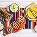 Aneco Fiesta Party Supplies Mexican Table Runner Cotton Fringe Table Runners Mexican Colorful Paper Fans and Neon Maracas Shakers Mini Noisemaker for Mexican Party Decorations