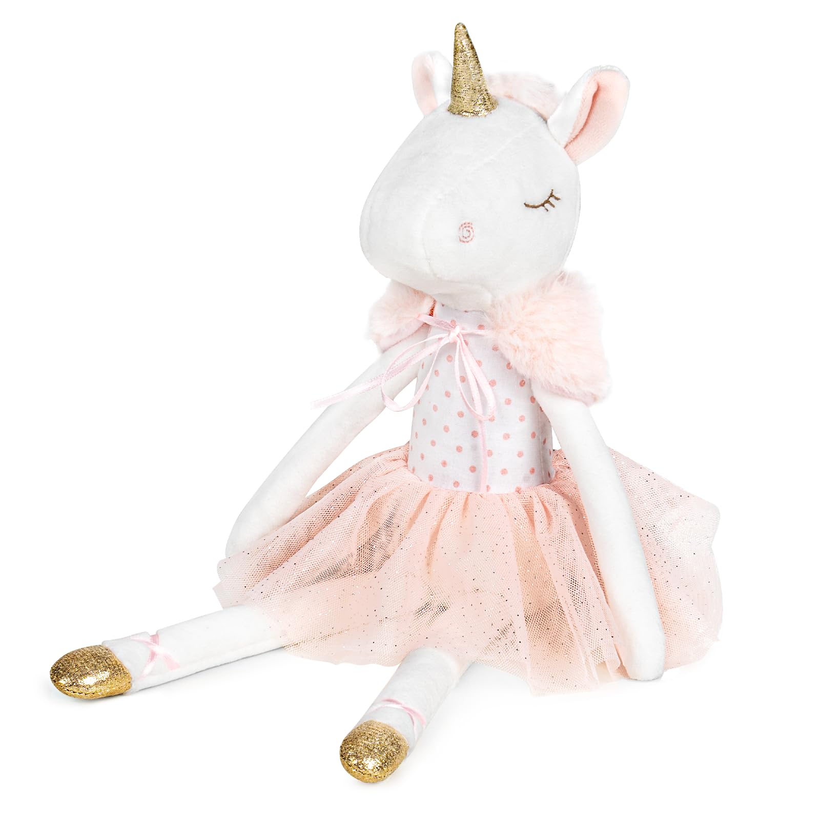 Mikee Fluffie 14" Unicorn Stuffed Animal,Soft Cute Unicorn Toys and Stuffed Animals for Girls Age 4-6, Plush Ballerina Toy for Baby Kid Teens, for Girls Birthday Dance Recital Gifts
