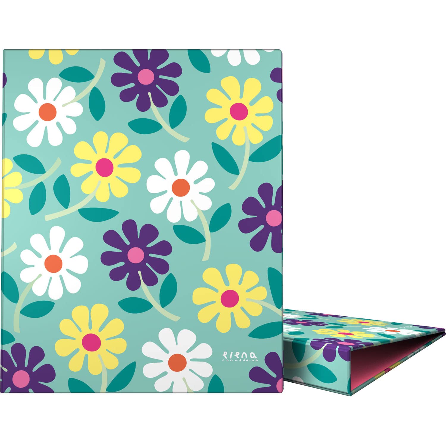 Grafoplás | A4 School Binder | 4 Mixed Rings 25 mm | Elena Corredoira Collection | Flowers | Soft Touch | FSC Certified