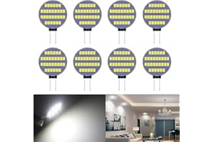 BlyilyB 8-Pack G4 LED Bulbs 2016-30SMD Bright White Color RV Camper Replacement Dome Light Reading Light Landscape Light (Use For DC12V)