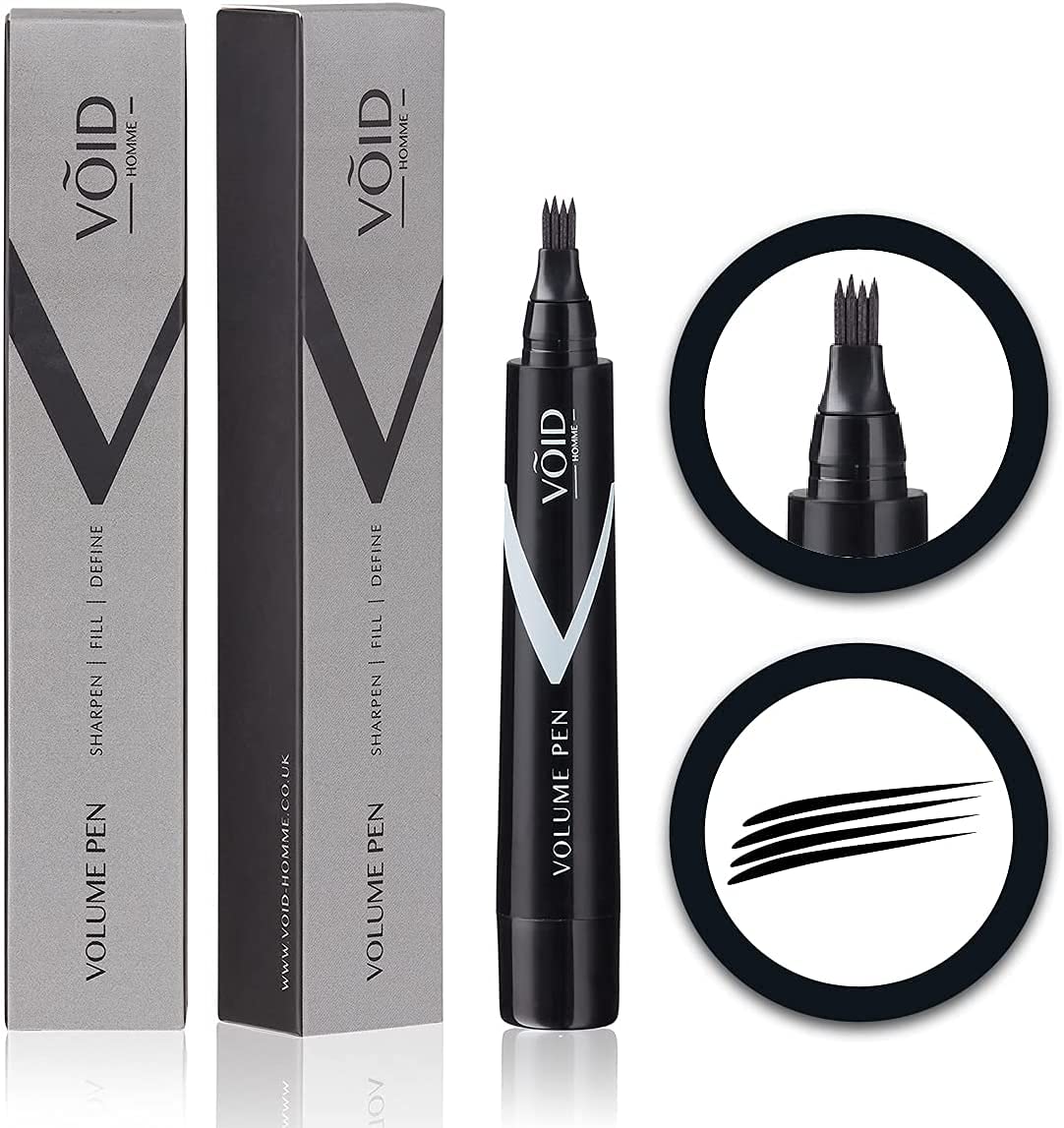 VOID Homme Beard Pen Filler for Men Instant Beard Pen & Filler Beard Pencil, Easy Beard Pen Liner, Beard Filler Pen & Beard Marker, Waterproof Pen (Light Brown, Single)