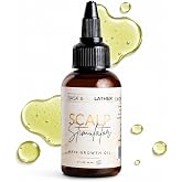 BASK &amp; LATHER Scalp Stimulator Hair Growth Oil, Cold Pressed Mint and Rosemary Blend with Grapeseed for Hair Growth, Organic Natural Leave in, All Hair Types, 2 Fl Oz
