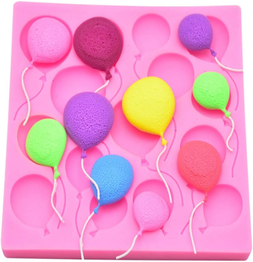 XXYsm Cake Mould 3D Balloon Pattern Silicone Mold Fondant Cake Decor Tool Chocolate Mold Mould Cake Cookie Chocolate Dessert Mold Baking Decoration 9.8x9.8x0.8cm
