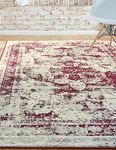 Unique Loom Sofia Collection Burgundy 8 x 10 Area Rug (8' x 10')