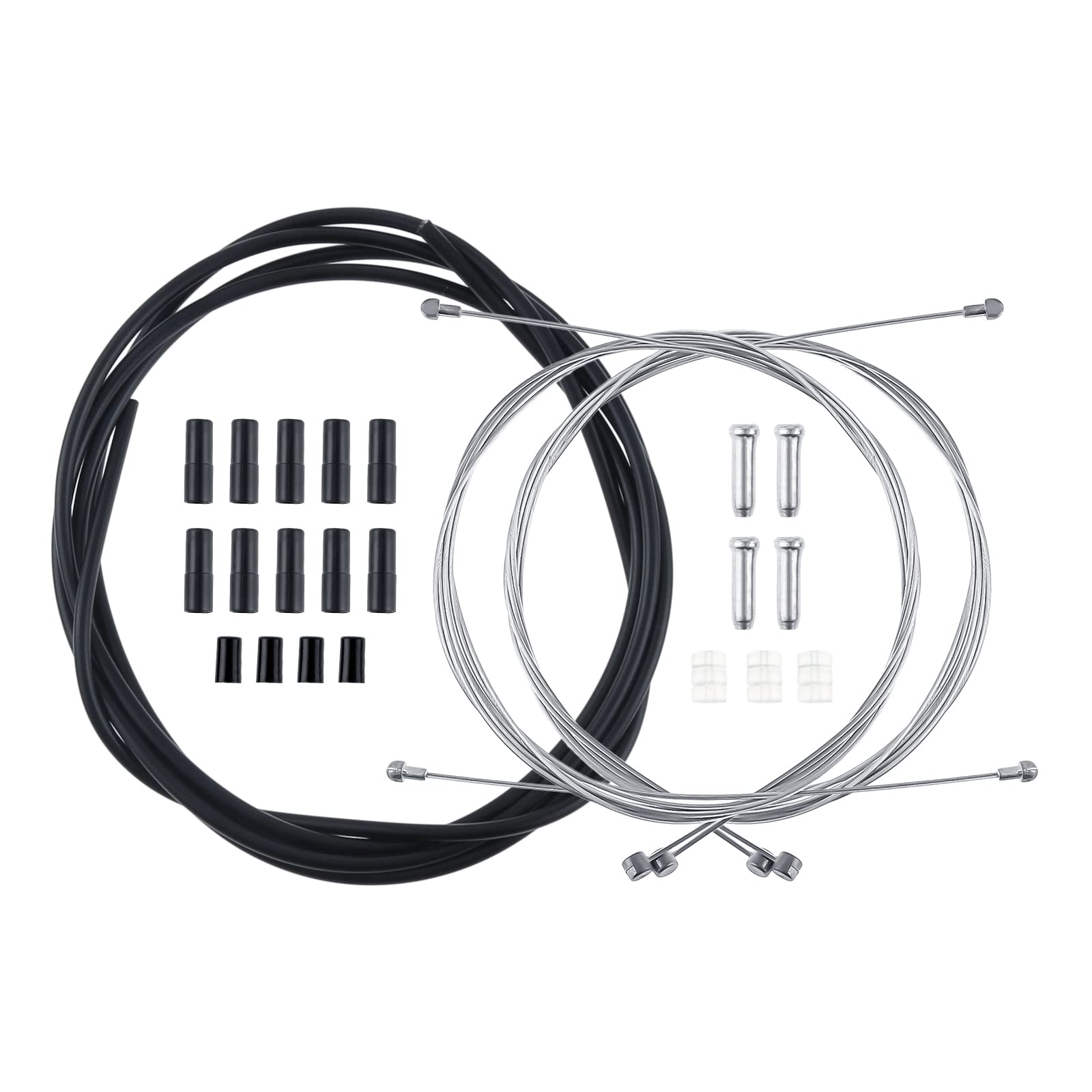 SURIEEN Universal Inner Brake Cable Housing Kit with Bike Cable Ends for Mountain and Road Bikes (Black)