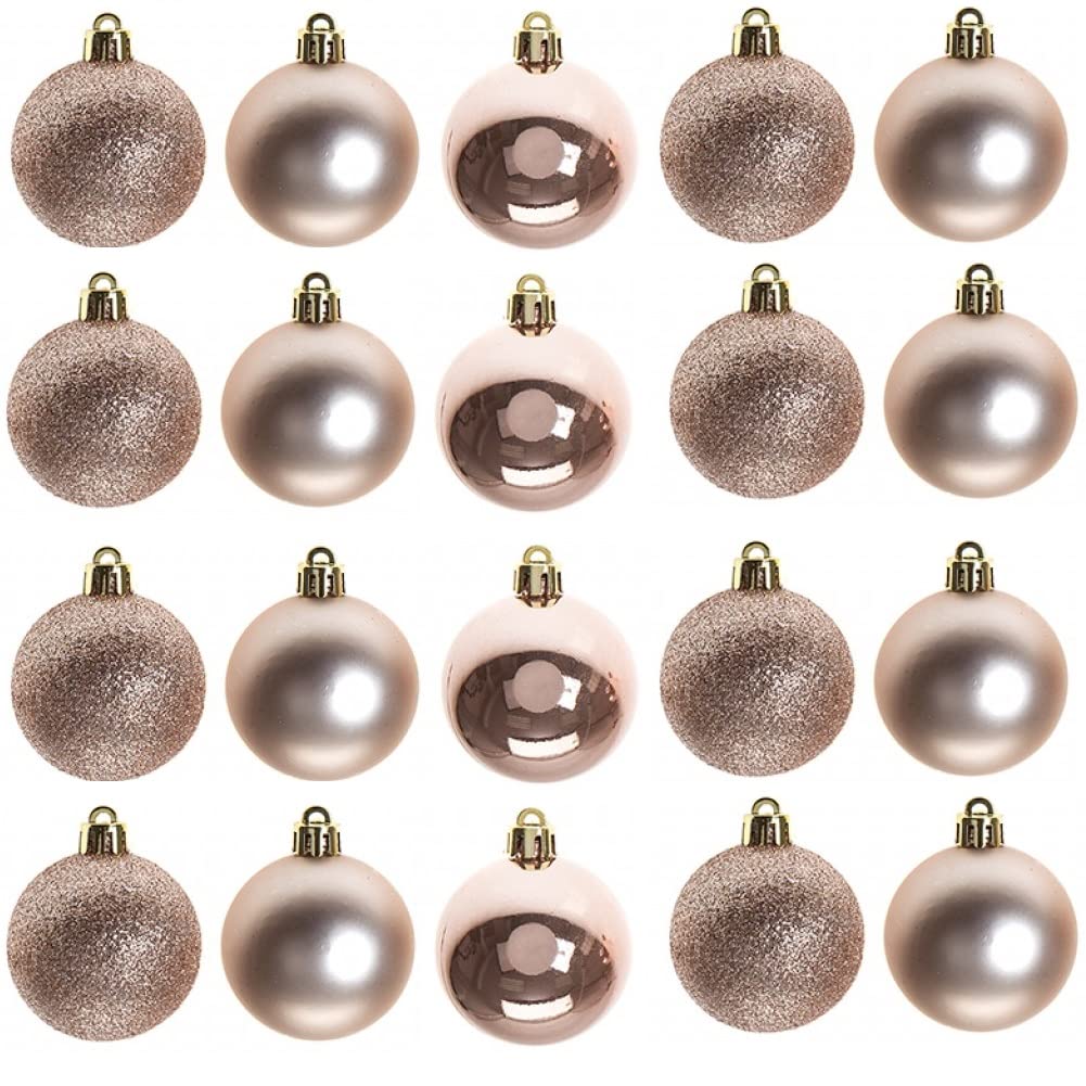 60mm/6Pcs Christmas Baubles Shatterproof Rose Gold, Christmas Tree Decorations Ball Ornaments Balls Xmas Hanging Decorations Holiday Decor - Shiny,Matte,Glitter