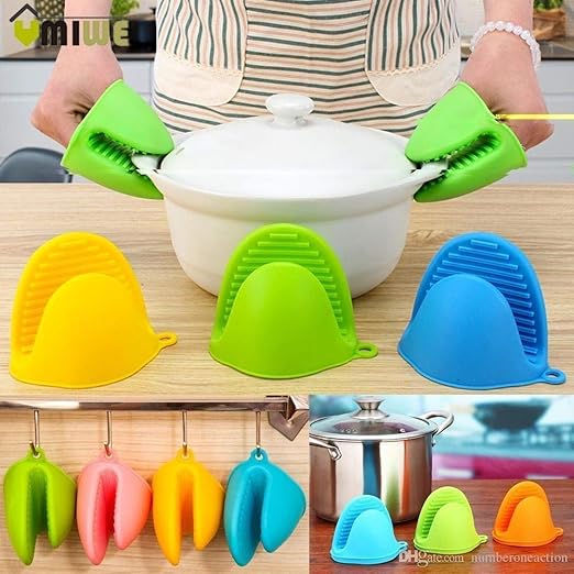 Alxind pair Silicone Pot Holder Heat Resistant, Oven Mitts Glove Cooking Pinch Grips Glove