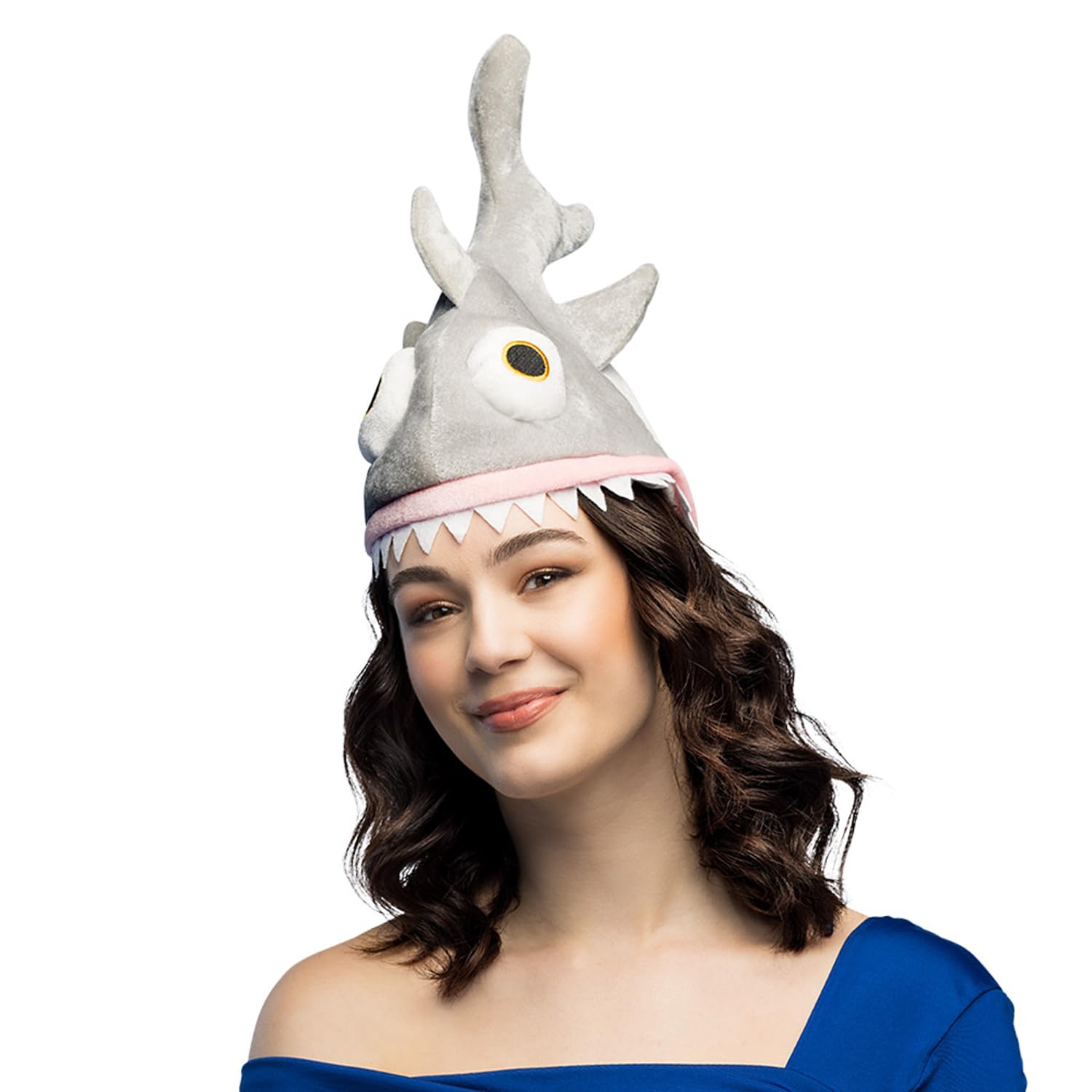 Boland 99951 Shark Plush Hat Adult Fish Underwater World Headwear Accessory Theme Party Carnival