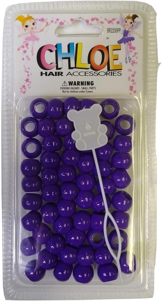 Chloe Hair Beads Round Shape (Purple)