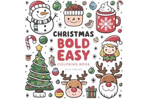 Christmas Bold & Easy Coloring Book for Adults & Kids: 40 Cozy & Big Designs for Relaxation: Featuring Santa Claus, Ornaments, Simple Patterns, & More (Christmas Coloring for Stress Relief)
