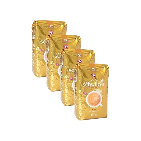 schwiizer Schüümli mild, 1000g ganze Bohne 4er Pack
