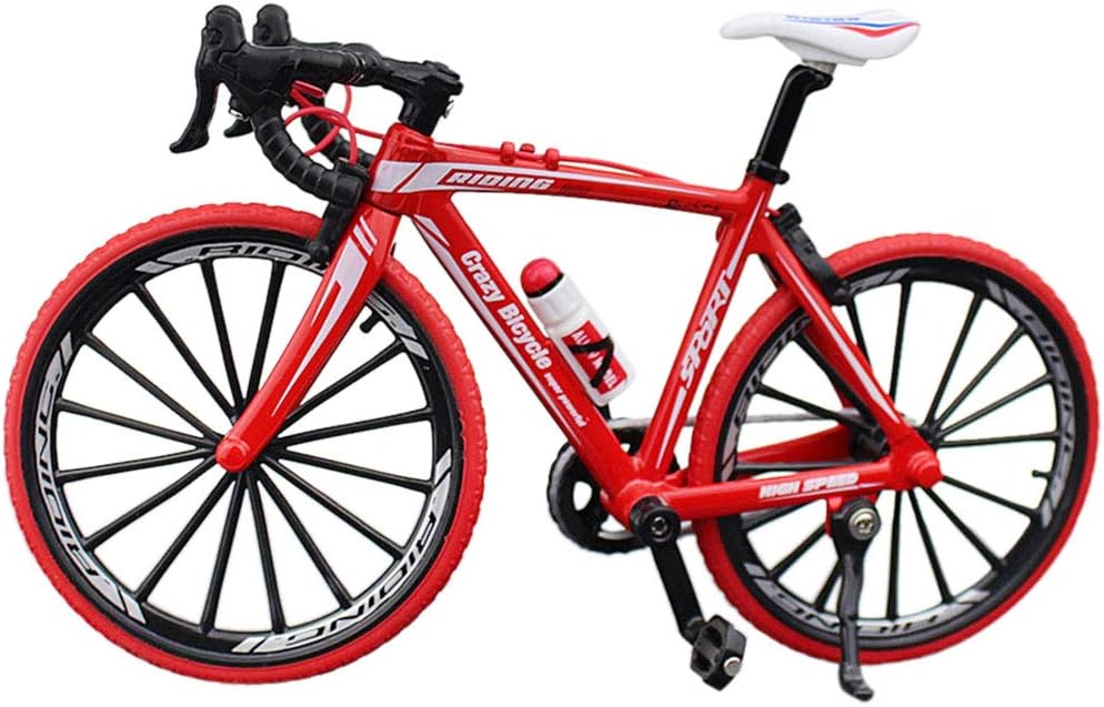 fsttm88 Bicycle Model,Metal Sculpture Retro Motorcycle Bicycle Miniature Finger Mountain Bike Model Art Decoration Ornaments Toy Gift for Kids Boys,Bicycle Motocycle Lovers(Red)