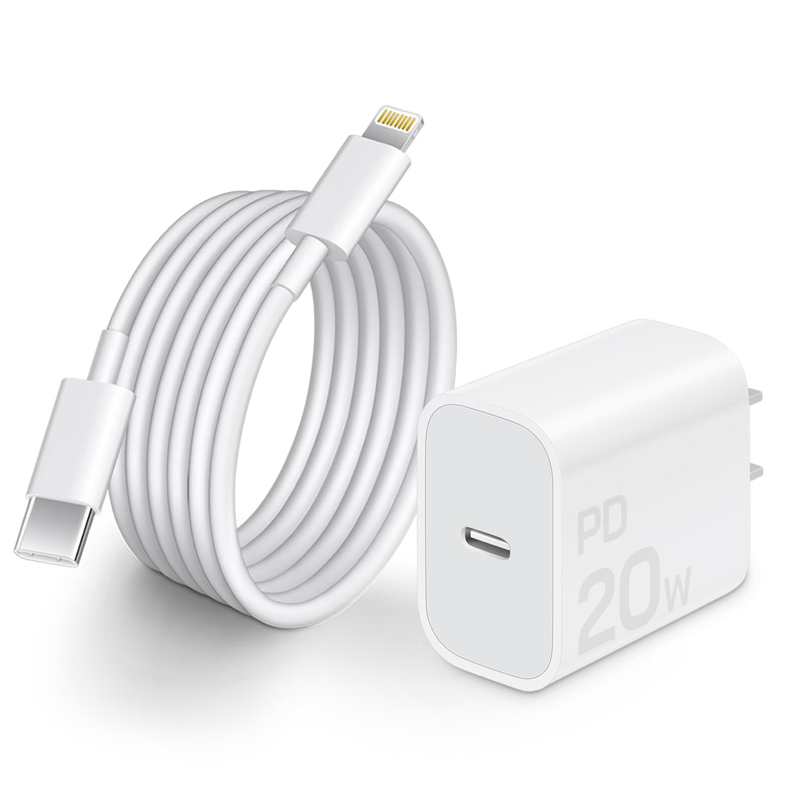 Fast Charger i Phone, 20W USB C Block with 6Ft Cable Compatible with IP 14/14 Pro/14 Plus/14 Pro Max/13/13 Mini/13 Pro/13 Pro Max/12/11/X & More