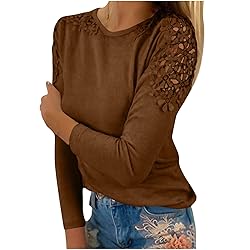 Women's Plus Size Long Sleeve Shirts Lace Hollow