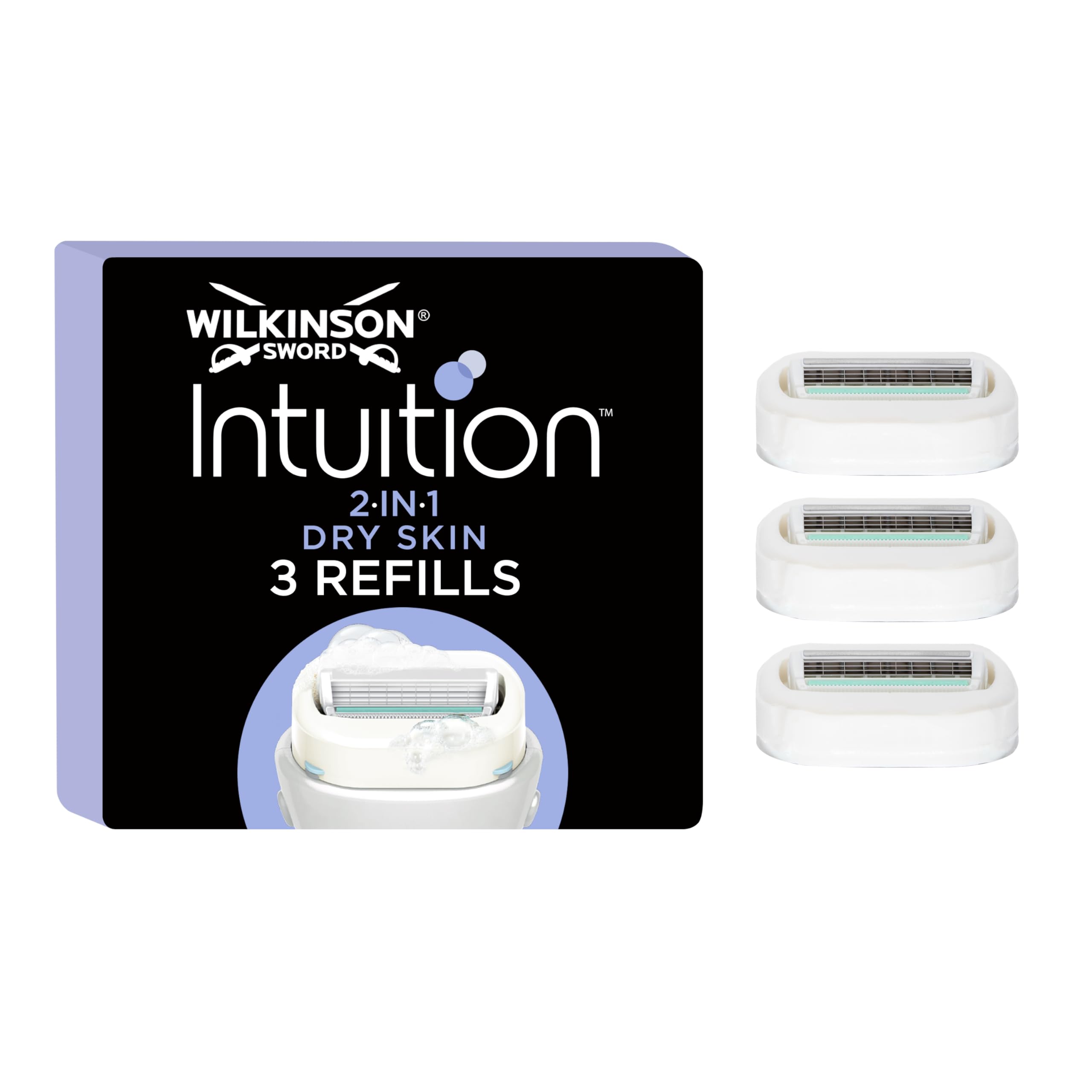 Wilkinson Sword Intuition Dry Skin Razor Blades for Women, Pack of 3