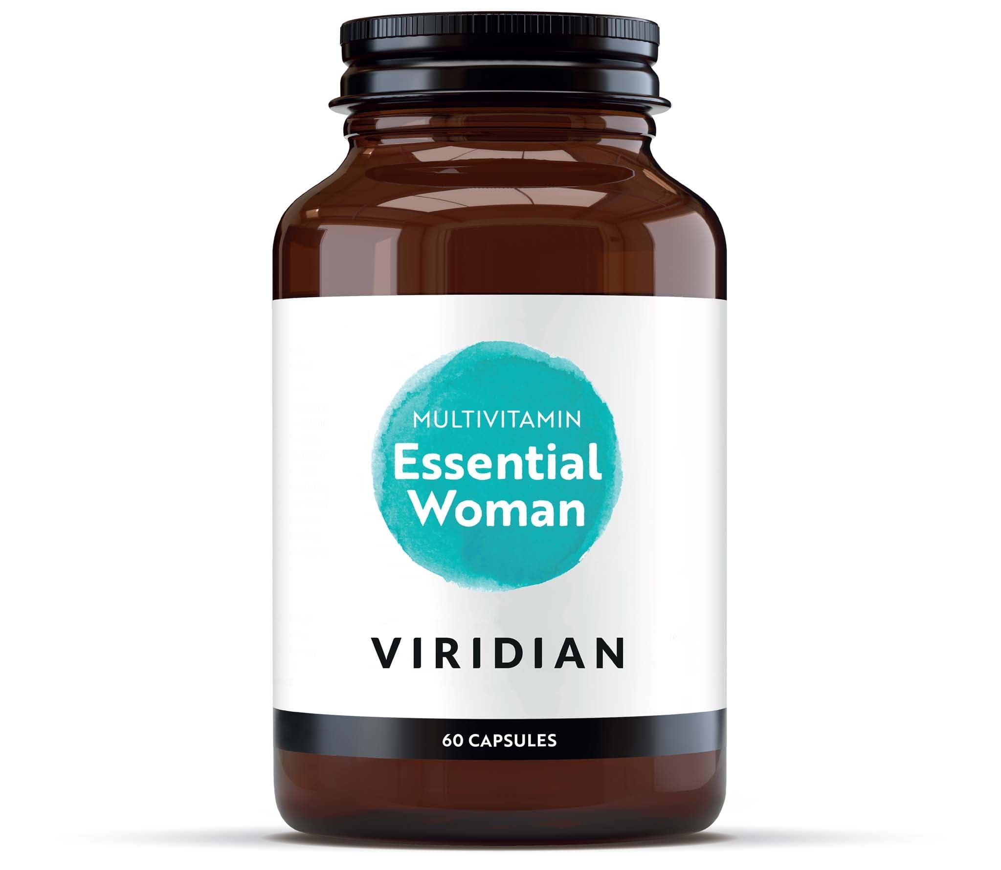 Viridian - Essential Woman Multivitamin - 60 Veg Caps | Bioavailable Nutrients & Botanical Extracts | Energy & Vitality, Tiredness & Fatigue, Skin & Hair | Nutritionist Formulated