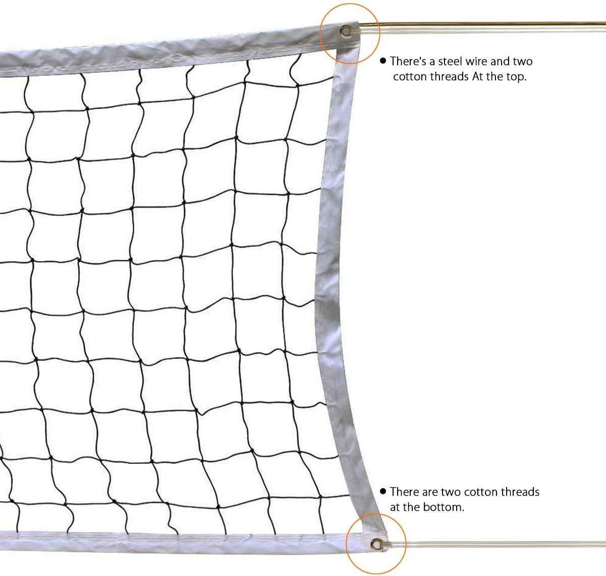 RAPICCA Volleyball Net for Indoor or Outdoor Sports Backyard Schoolyard Pool Beach Volleyball Replacement Net for Tournament or Championships (32 FT x 3 FT) Poles Not Included : Sports & Outdoors