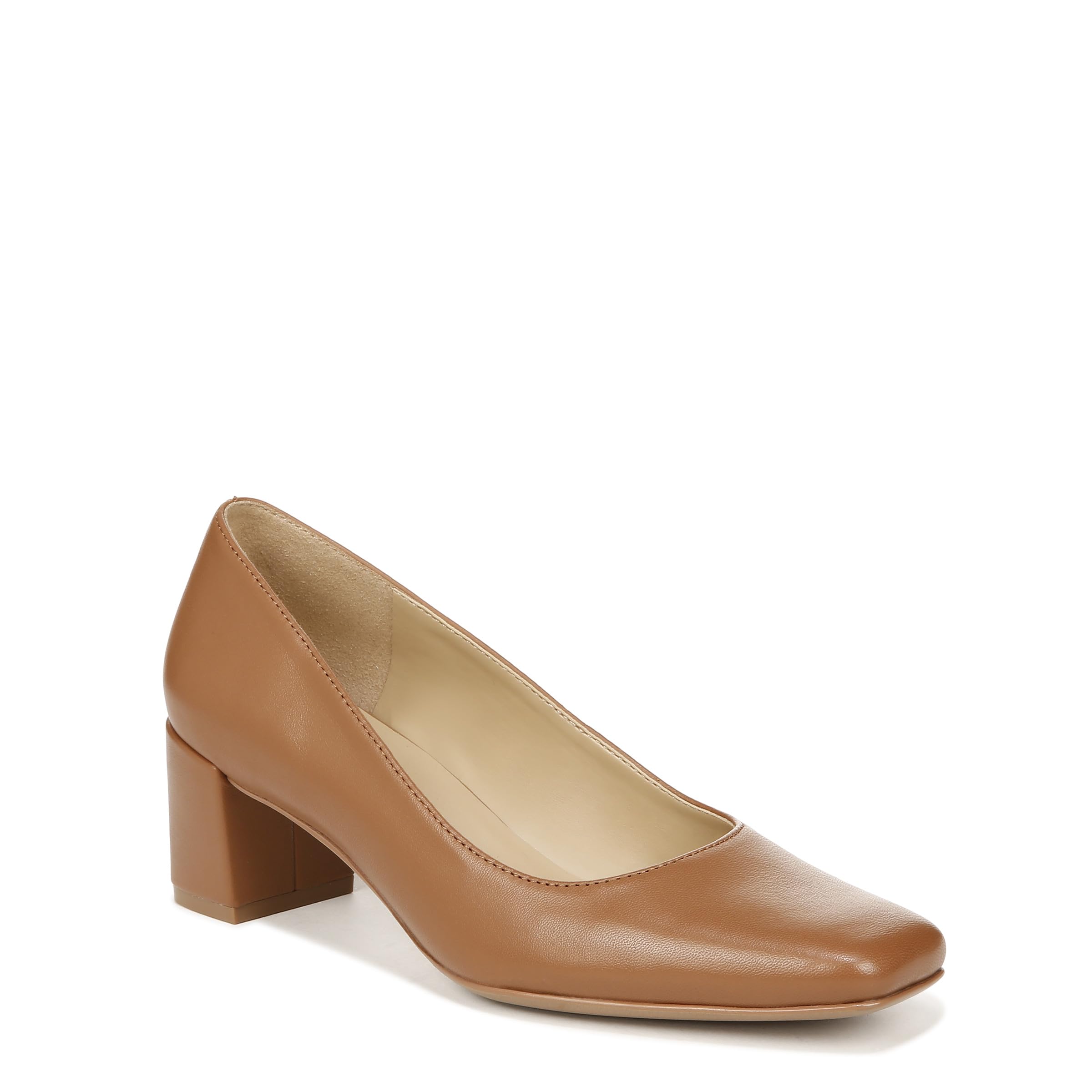 Naturalizer Womens Karina Low Block Heel Square Toe Pump Pump English Tea Brown 10 N
