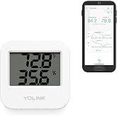 YoLink Indoor Temperature &amp; Humidity Sensor, YS8003 | Temp/Humidity App Alerts, Up to 2-Year Battery, Works with Alexa/IFTTT, LoRa YoLink Protocol Up to 2034 Feet, Hub Required