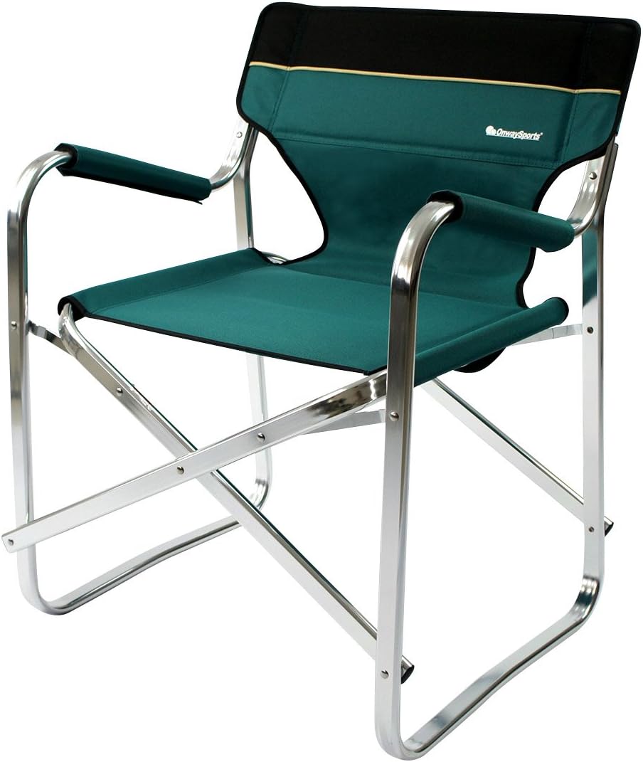 OnwaySports Aluminum Frame Director Chair Lightweight Foldable Portable for Camping in Green