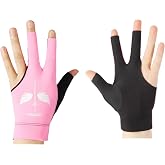 ANIMSWORD Breathable and Comfortable Billiard Pool Gloves Fits on Left Hand or Right Hand 3 Finger for Snooker Cue Sport Glove.