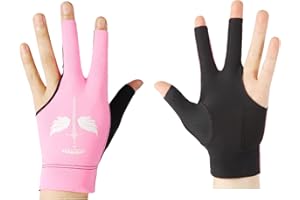 ANIMSWORD Breathable and Comfortable Billiard Pool Gloves Fits on Left Hand or Right Hand 3 Finger for Snooker Cue Sport Glove.