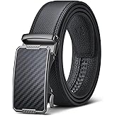 VANNANBA Leather Belts for Men Automatic Buckle Casual Work Dress ratchet Belt with Gift Box