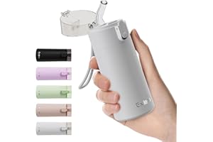 Exllena Small Water Bottle 5oz/150ml with Straw - Small Flask with One-Hand Open Design, Leak-Proof Locking Lid, 4-6 Hours Ho