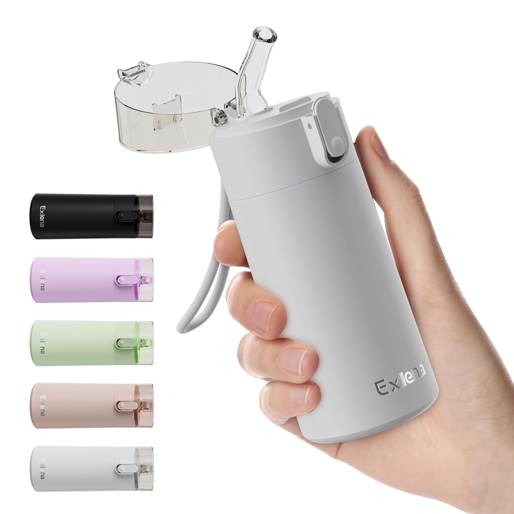 Photo 1 of 5oz Small Water Bottles with Straw, Mini Water Bottle One-Hand Open Design, Leak-Proof Locking Lid for Hot&Cold Drinks, Small Travel Water Bottle - 100% Leakproof for School, Travel...(Light Grey)