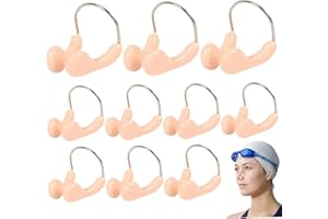 10Pcs Nose Plugs for Swimming, Silicone Steel Wire Flexible Anti Slip Waterproof Swimming Nose Clip for Adult Kids