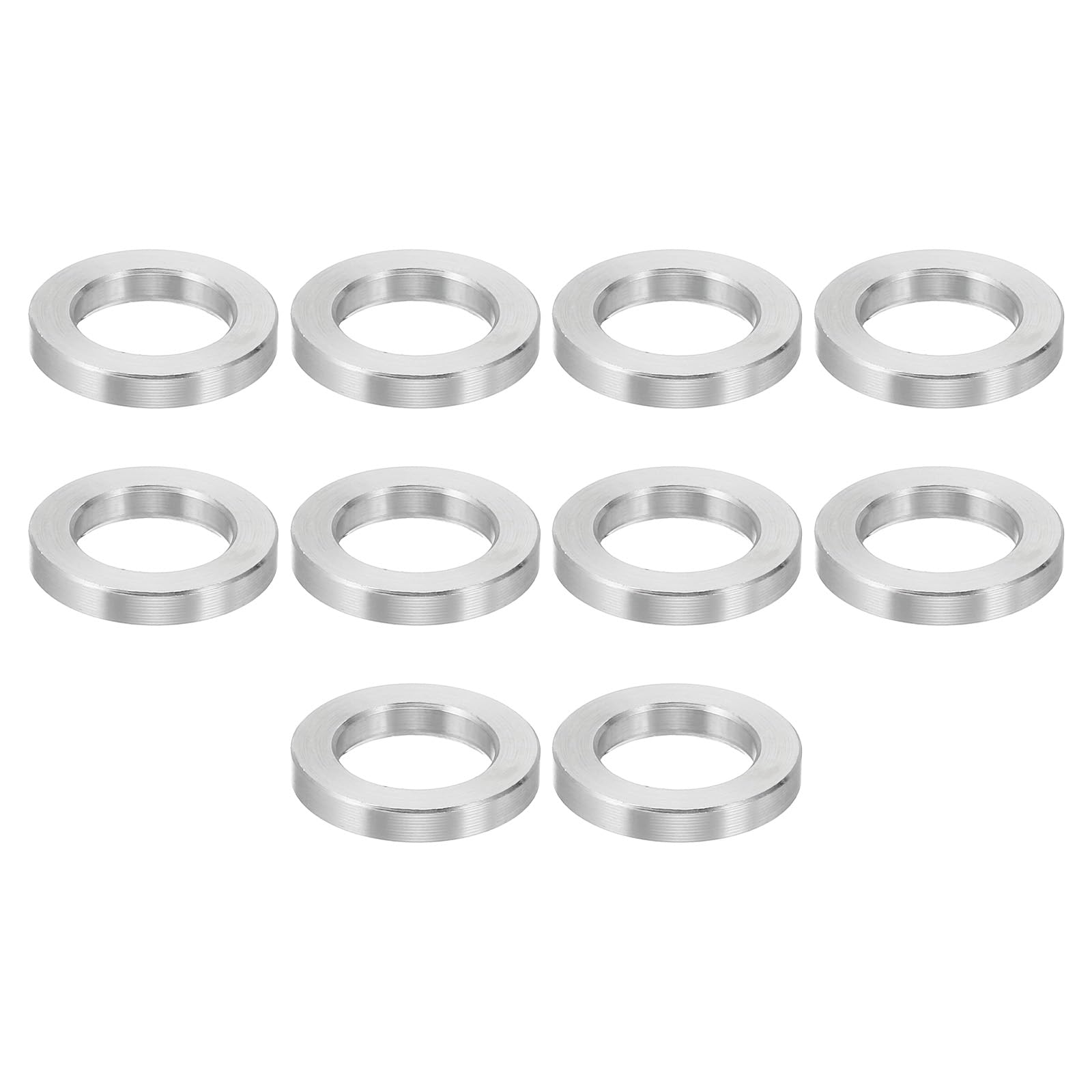 PATIKIL M12 Aluminum Spacers, 10 Pcs Metal Spacer Aluminum 12.7mm ID x 20mm OD x 3.2mm L Aluminum Spacer Screw Standoff Round for 1/2" or M12 Screw Bolts