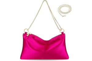MGBPEI Women Satin Evening Handbag Wedding Prom Clutch Purse Formal Cocktail Party Clutches Shoulder Bag with 2 Bag Chains