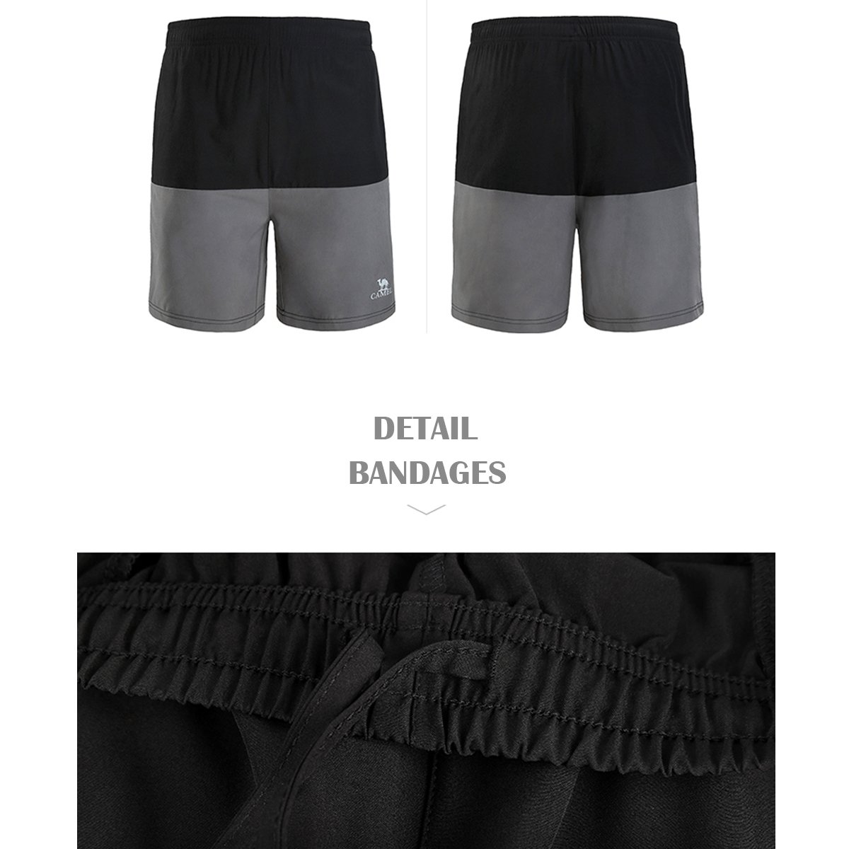 Camel Pantalones Cortos para Hombres Corriendo Pantalones de Entrenamiento de Gimnasio de Secado rápido Cortos atléticos Respirables equipados