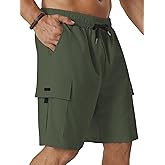 Hardaddy Men's Casual Stretch Cargo Shorts Classic Drawstring Elastic Waist Relaxed Fit Work Short with 5 Pockets