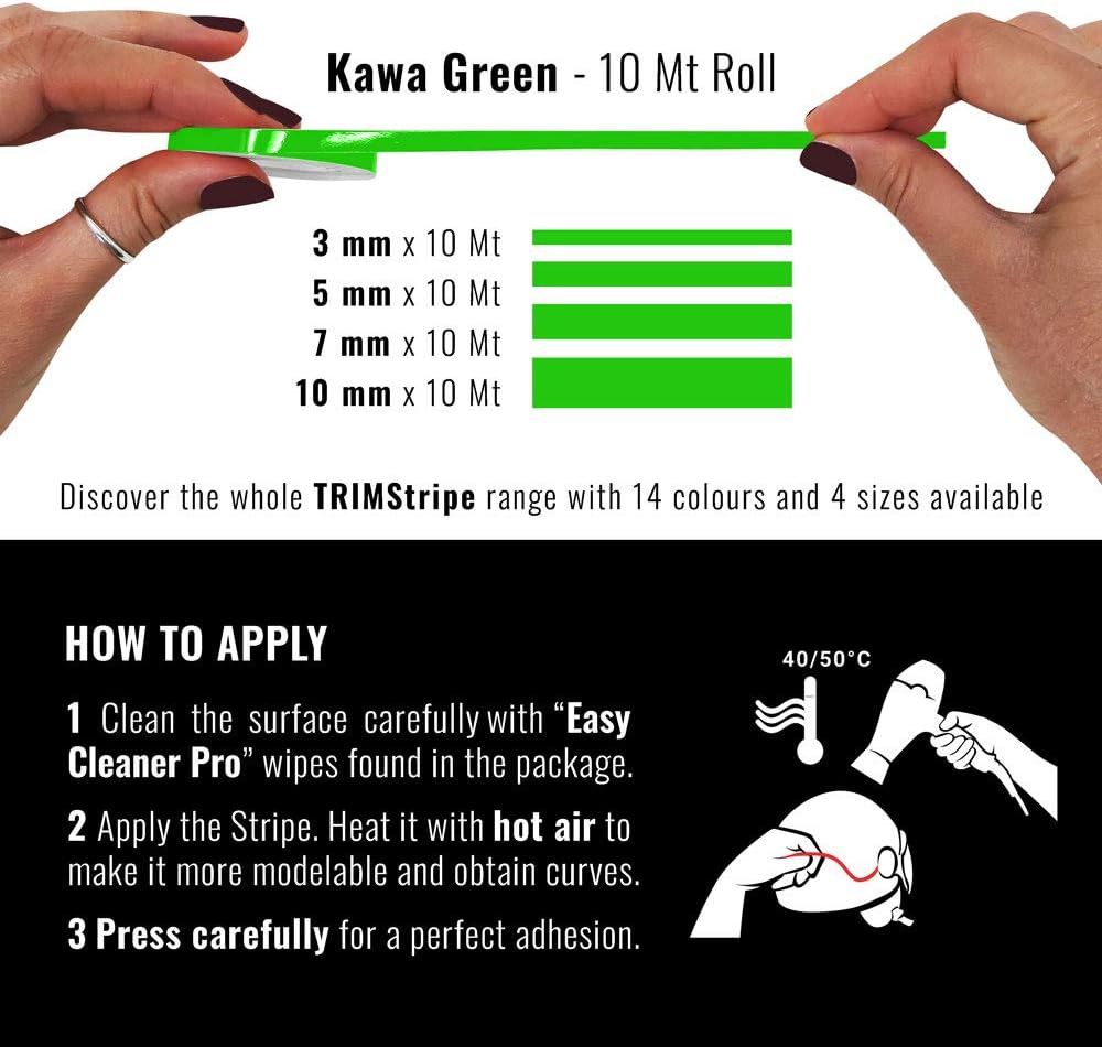 4R Quattroerre.it 10500 Trim Stripes Adhesive Strips for Cars Kawa Green, 10 mm x 10 mt - Image 4